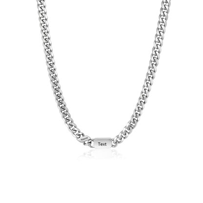Personalized Cuban Chain Necklace for Dad Grandpa Man Cutsomized with 1-6 Names and Engraved Text stainless steel necklace birthday gift, Father’s Day gift for dad | Jessemade