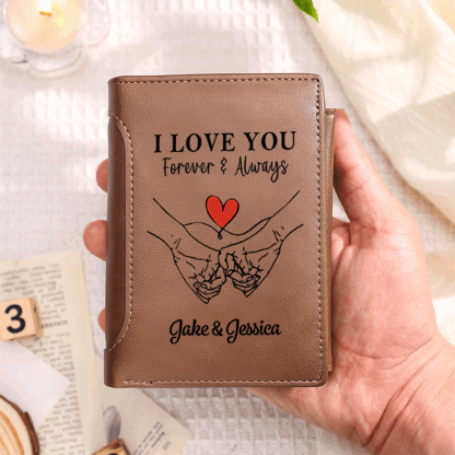 Personalized PU Leather Wallet with Message for Men