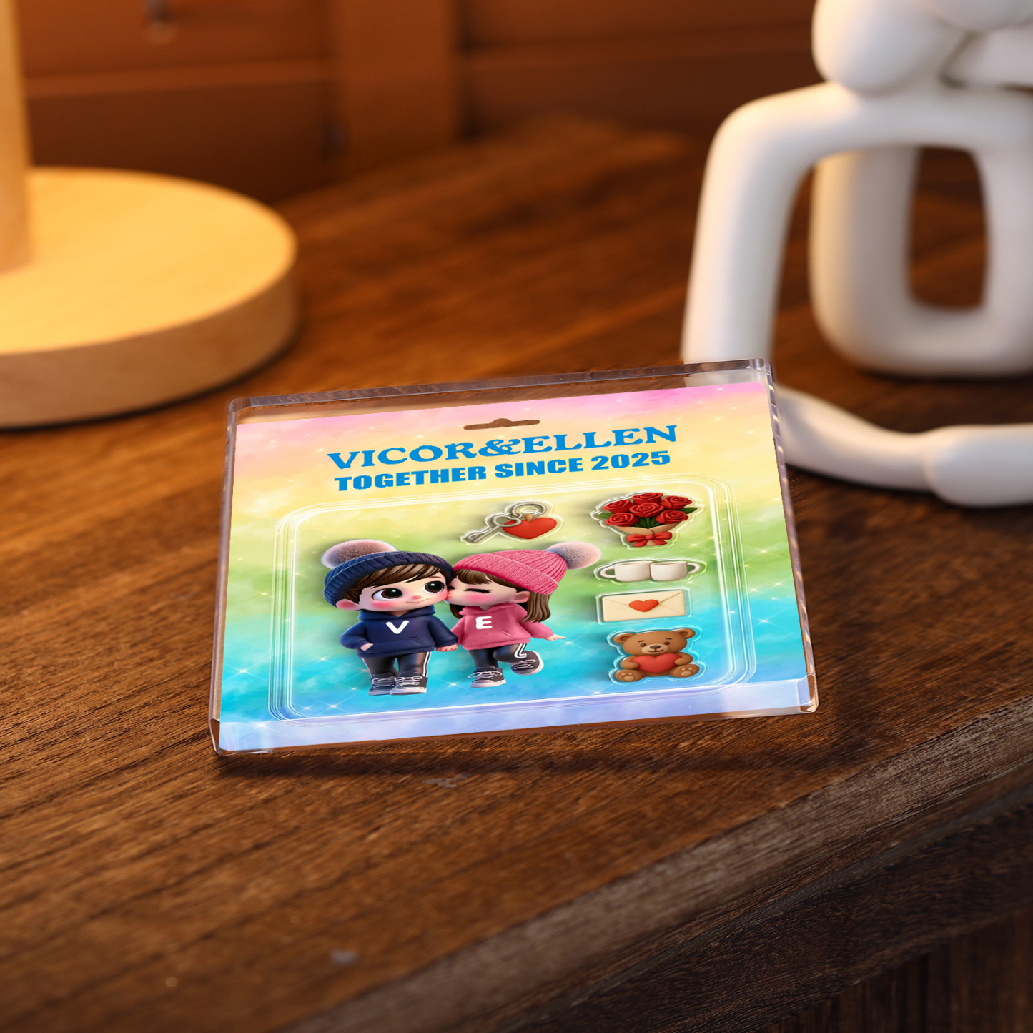 Personalized Acrylic Plaque for Couples Custom with Name and Years