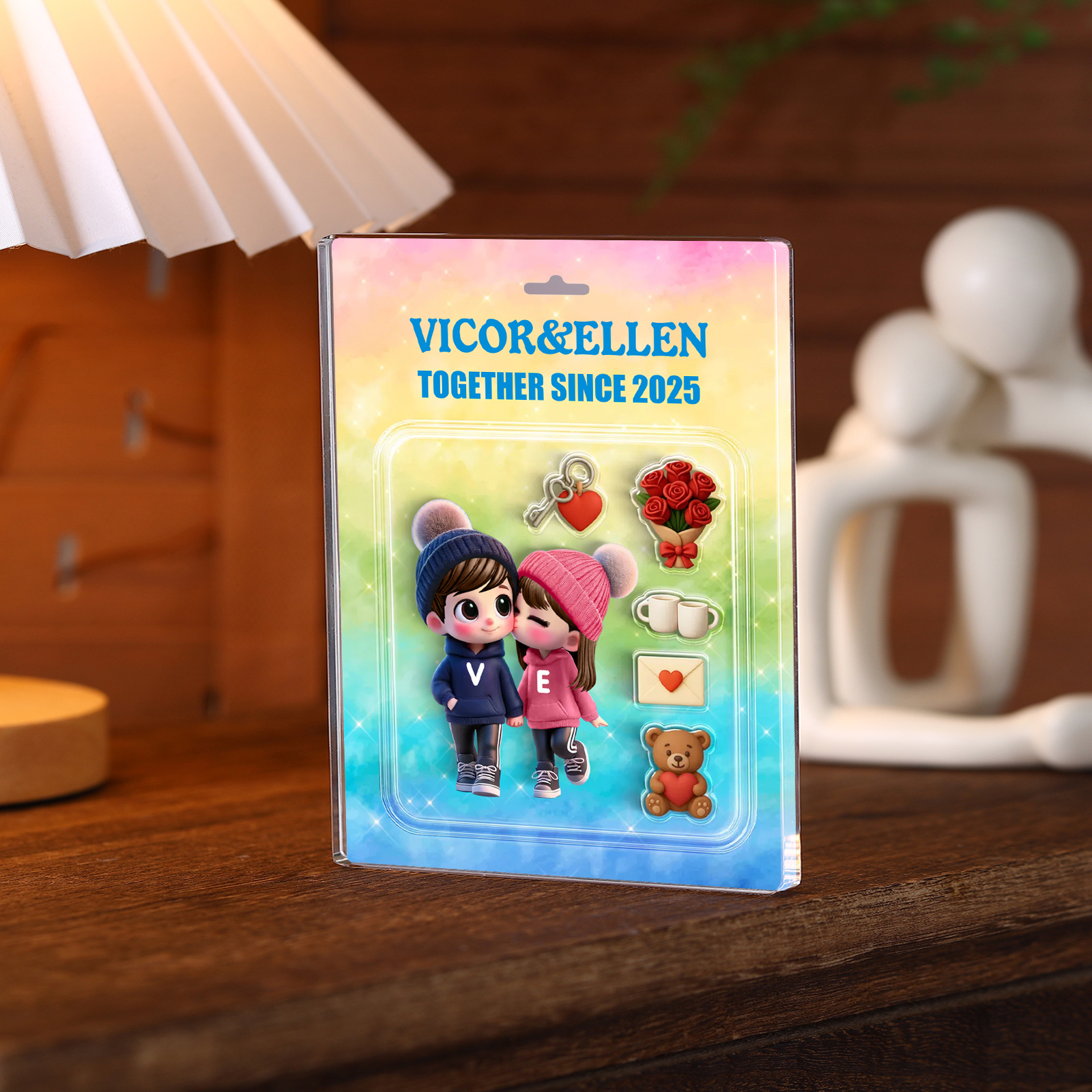 Personalized Acrylic Plaque for Couples Custom with Name and Years