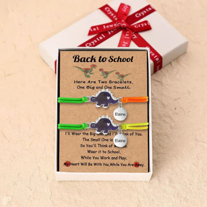 Jessemade UK 2 Pcs Personalized Name Color Changing Bracelets Cute Cartoon Animal Dinosaur Stretch Bracelet Set Back to School Gift for Girls 16.99 n2