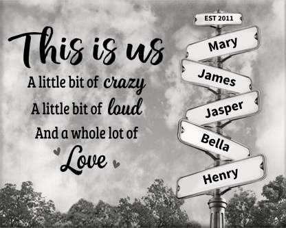 This Is Us And A Whole Lot Of Love - Family Personalised Custom 2-8 Name Wooden Ornaments Gift For Family | Jessmade