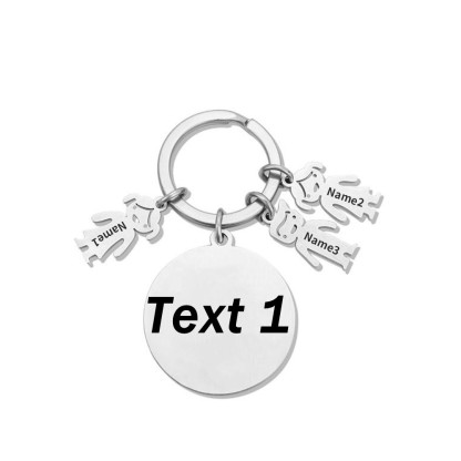 3 Names-This Mom Belongs to...Custom Keychain with Name & Text