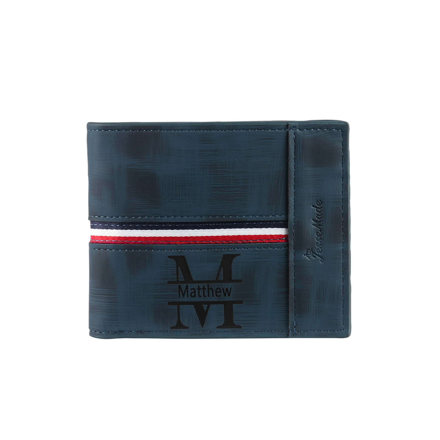 Personalized Name Leather Men's Wallet With Card Slot Engraved Name & Letter & Photo Christmas Gift For Him | Jessemade