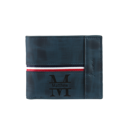 Personalized Name Leather Men's Wallet With Card Slot Engraved Name & Letter & Photo Christmas Gift For Him | Jessemade