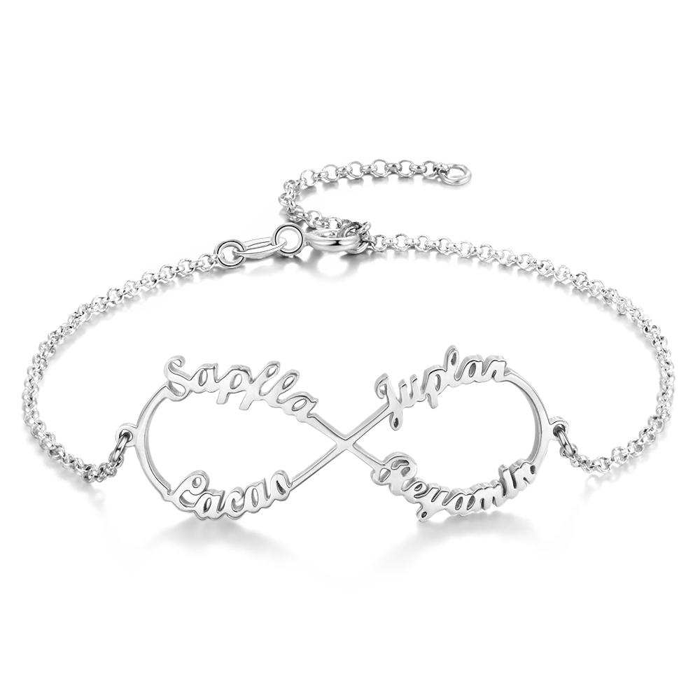 925 Sterling Silver Personalized Infinity Name Bracelets Name Bracelet
