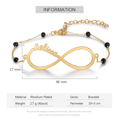 Personalized Infinity Bracelet Custom 1 Name Bracelet Gift For Women | Jessemade
