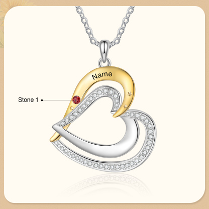 1 Name - Personalized Love Necklace with Customized Name and Birthstone, A Special Gift for Her