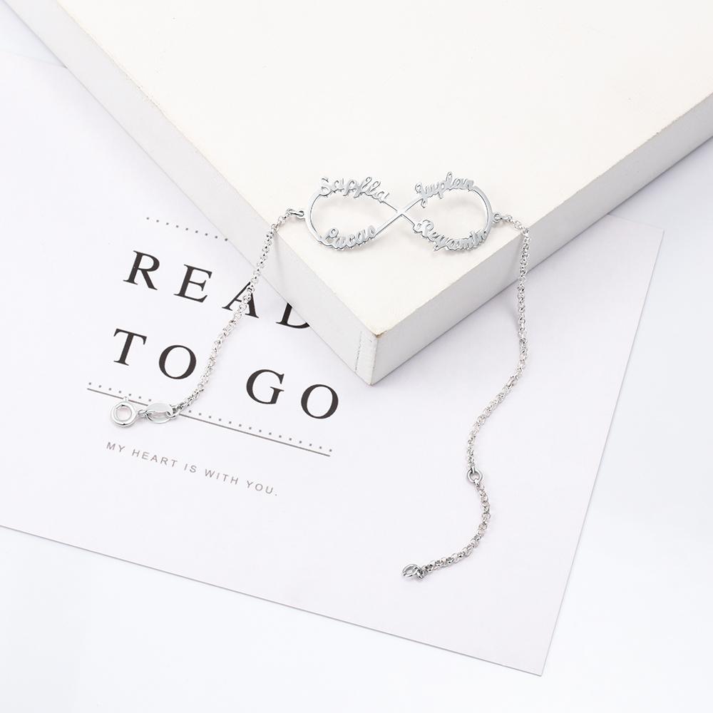 925 Sterling Silver Personalized Infinity Name Bracelets Name Bracelet