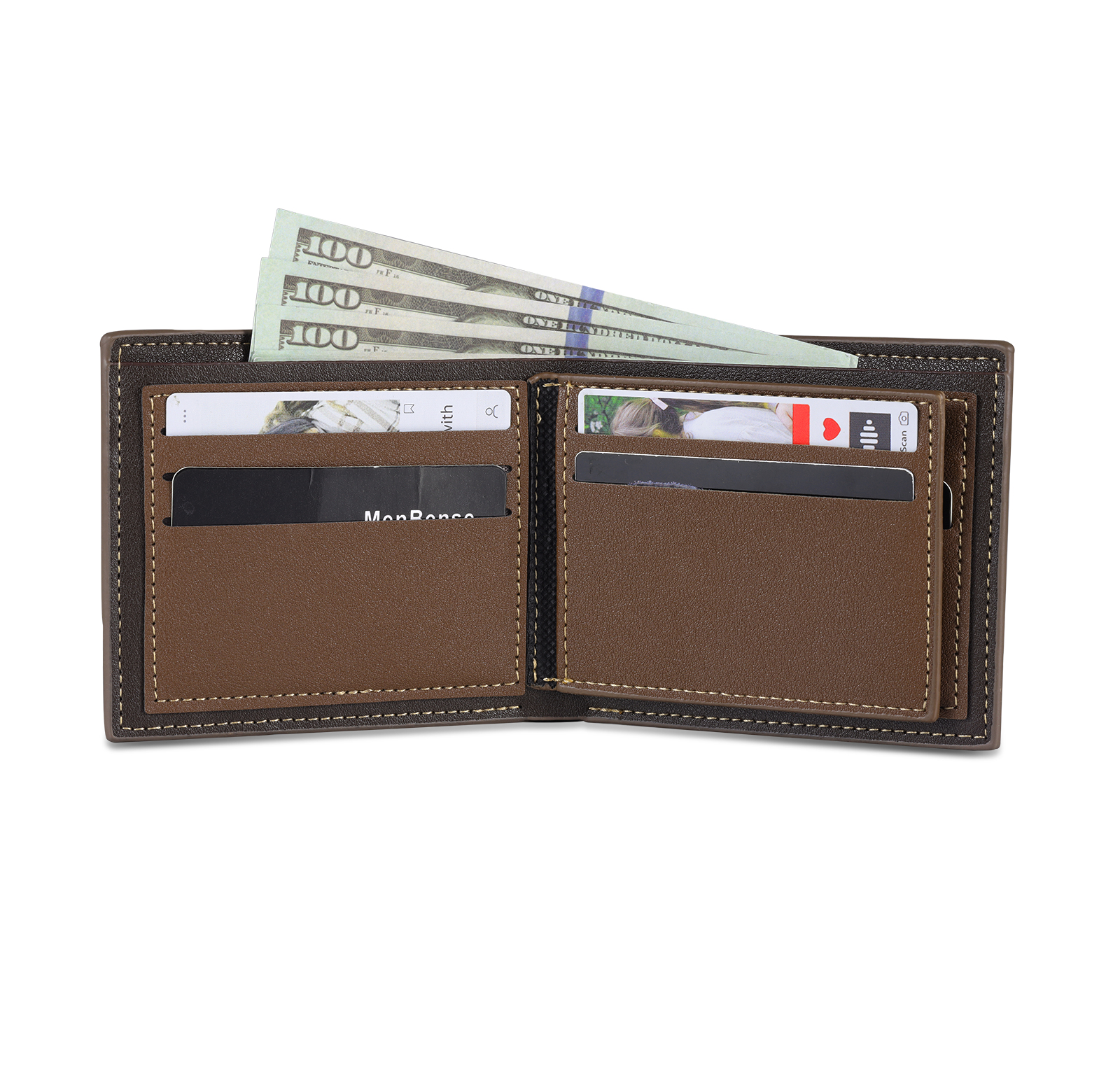 Personalized Name Leather Men's Wallet With Card Slot Engraved Letter And Photo with Gift Box Gift For Him | Jessemade