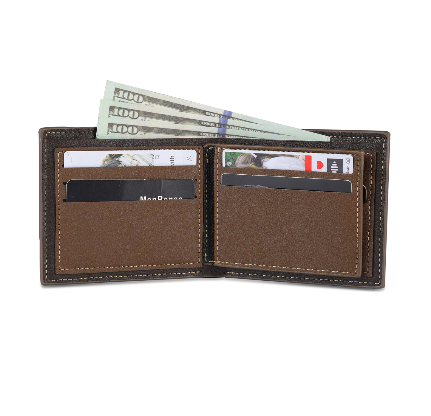 Personalized Name Leather Men's Wallet With Card Slot Engraved Letter And Photo with Gift Box Gift For Him | Jessemade