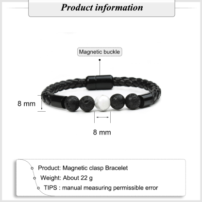 Tiger Eye Black Onyx Beaded Bracelet Men