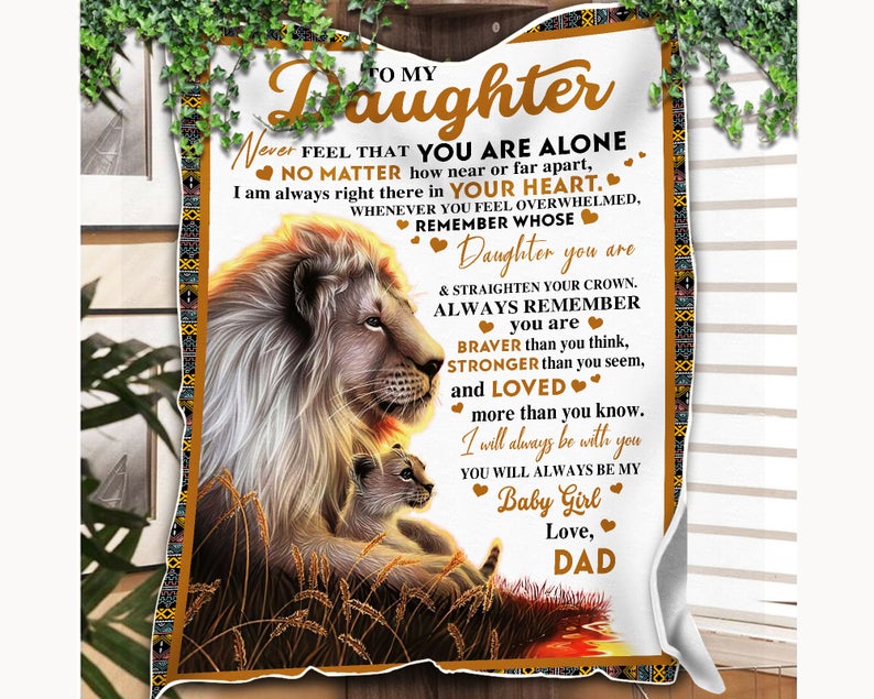 To My Daughter From Dad I Will Always Be With You Flannel Blanket