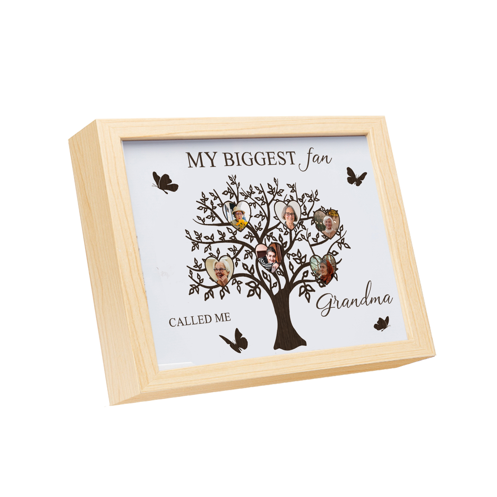 6 Photos-Personalized Family Color Or Black And White Frame Custom 6 Photos And Text LED Night Light