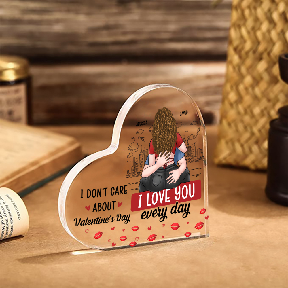 Personalized Acrylic Heart Plaque I Love You Every Day Valentine’s Day Gift for Couples
