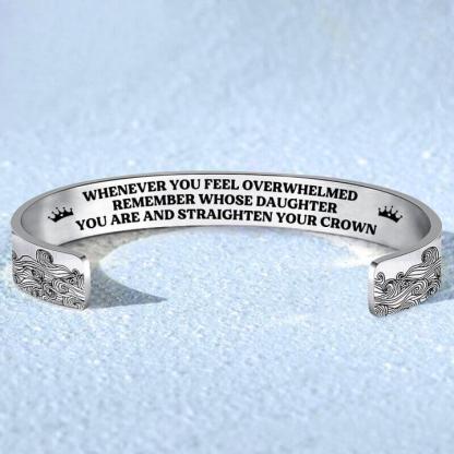 Whenever You Feel Overwhelmed, Personalized Wave Cuff Bangle Bracelet Gifts For Daughter