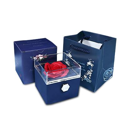 Rotatable Jewelry Box Enchanted Rose Jewelry Gift Package Red