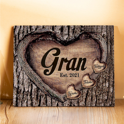 3 Names-Personalized Nana Wooden Ornament Custom Text And Date Home Decoration for Family