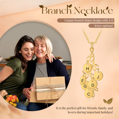 6 Letters - Personalized Special Leaf Pendant Necklace Beautiful Letter Necklace Gift for Her