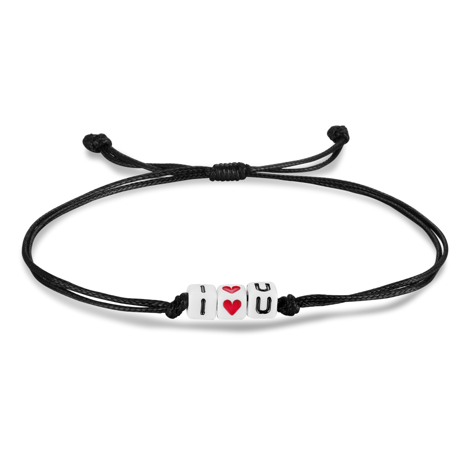 2Pcs Wax Rope Bracelets  I Love You Braided Bracelets with Warm Cards Children's Back to School Gifts