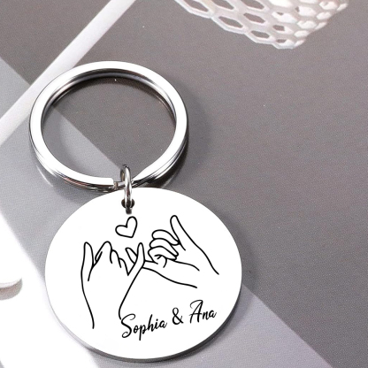 Personalized Text Keychain Gift Custom Special Keychain Set With Gift Box Gift For Friends/Couple