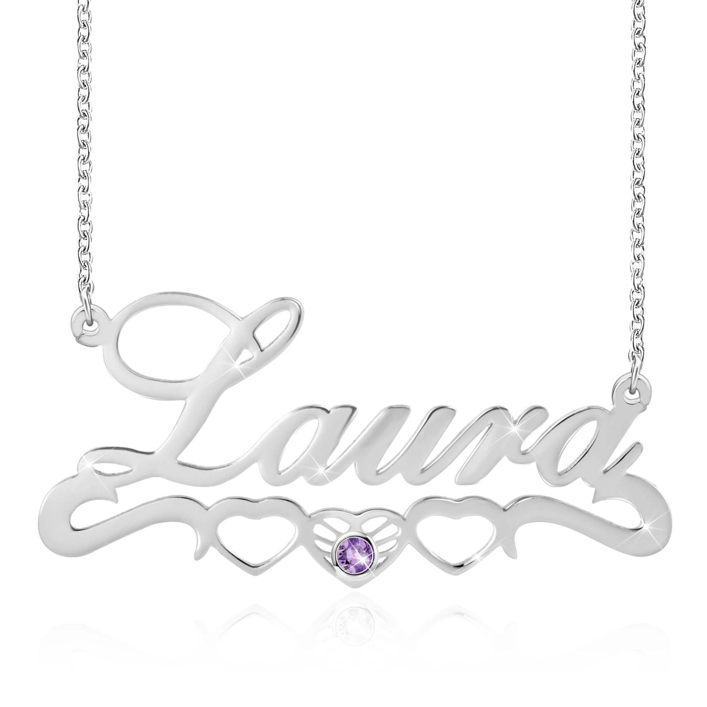 Personalized Necklace With Birthstone Custom 1 Name Necklace Gift For Women