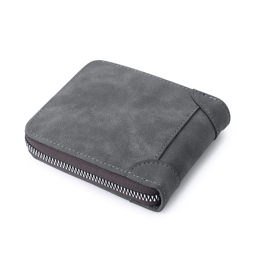 Photo Personalized Leather Zipper Men's Wallet Custom Text Fold Wallet for Dad