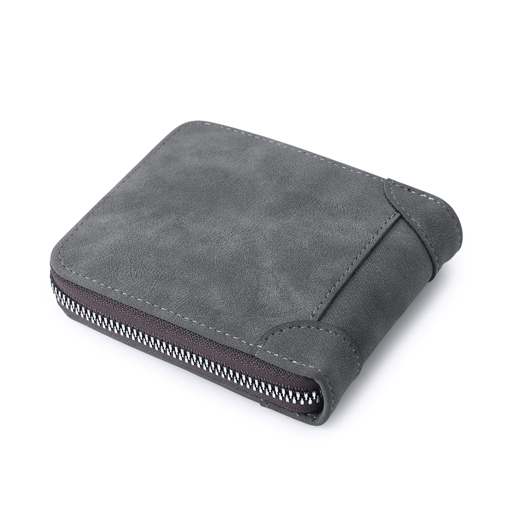 Photo Personalized Leather Zipper Men's Wallet Custom Text Fold Wallet for Dad