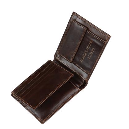 Personalized Men‘s Wallet Monogram Genuine Leather Wallet Vanlentine's Day Gift for Him | Jessemade