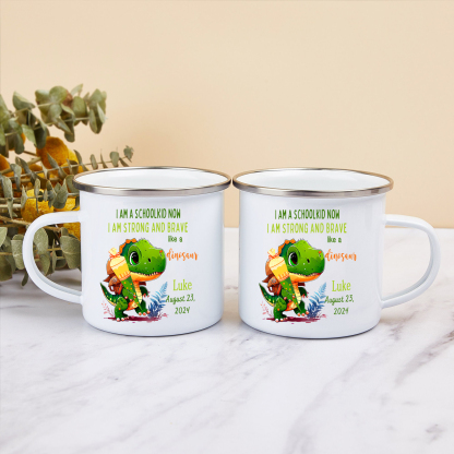 Personalized Name And Date Mug Dinosaur Mug Back To School Gift For Kids