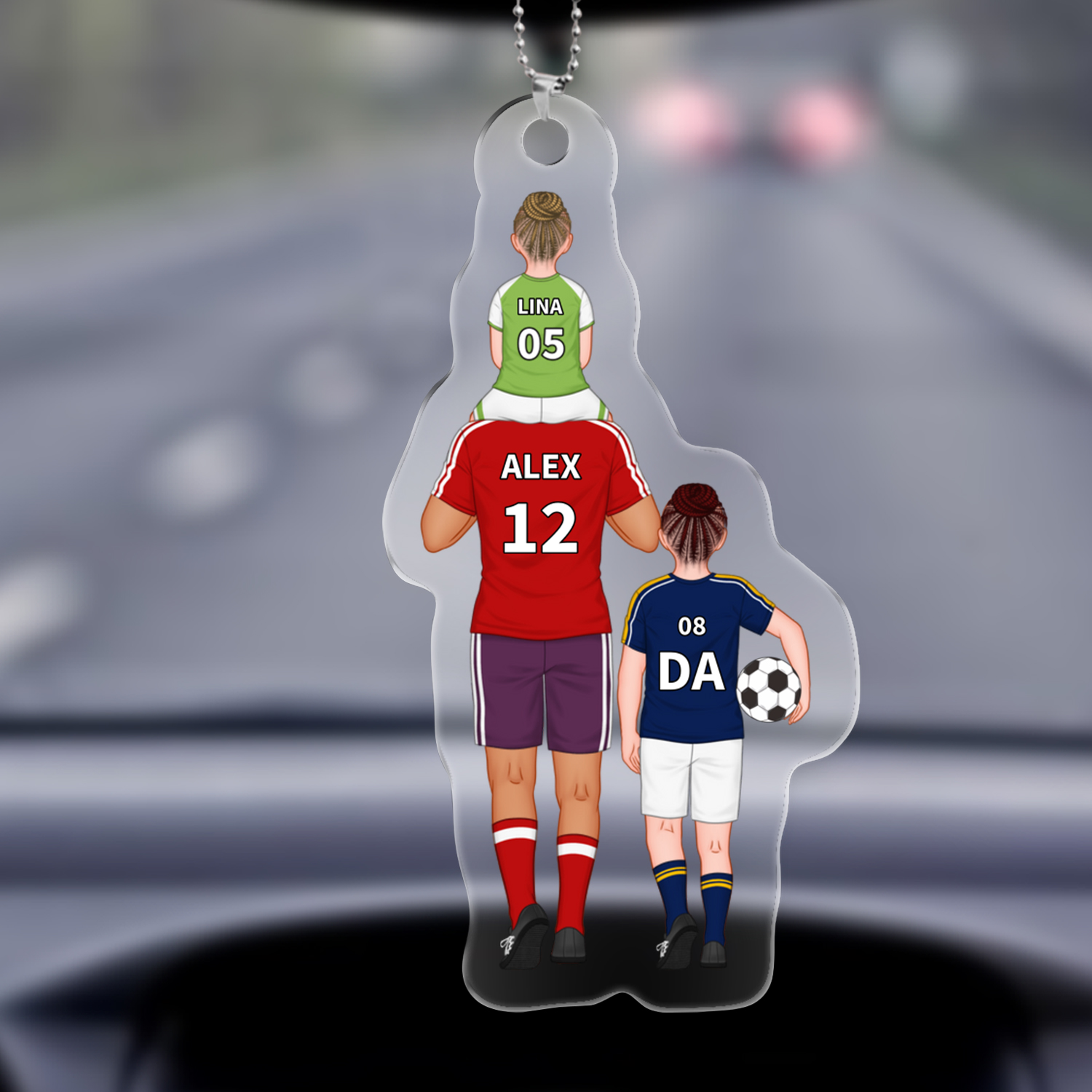 1-3 Names Football Keychain-Personalized Dad's Football Team Gift Set Keychain Custom Names Gift For Dad