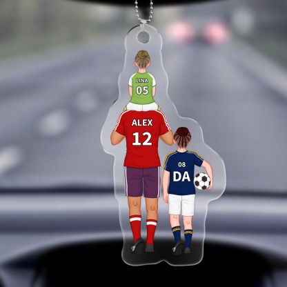 1-3 Names Football Keychain-Personalized Dad's Football Team Gift Set Keychain Custom Names Gift For Dad