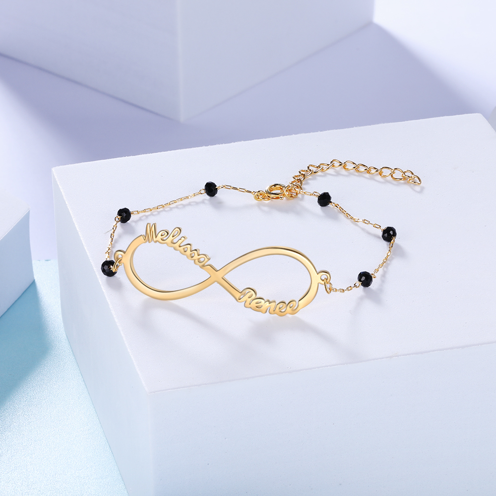 Personalized Infinity Bracelet Custom 2 Names Bracelet Gift For Women | Jessemade