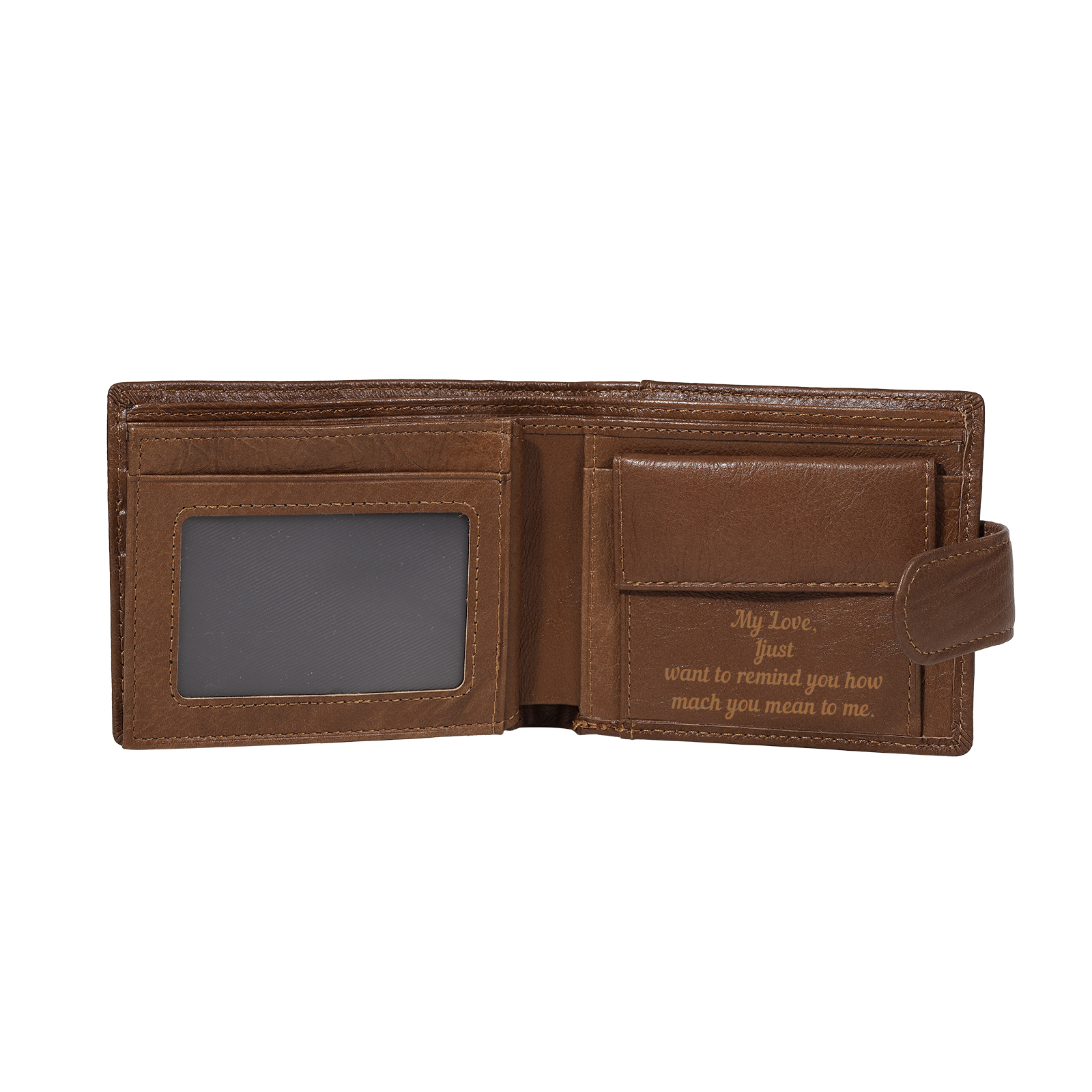 Personalized Leather RFID Blocking Bifold Wallet for Men with Snap Closure Name or Initials Engraved
