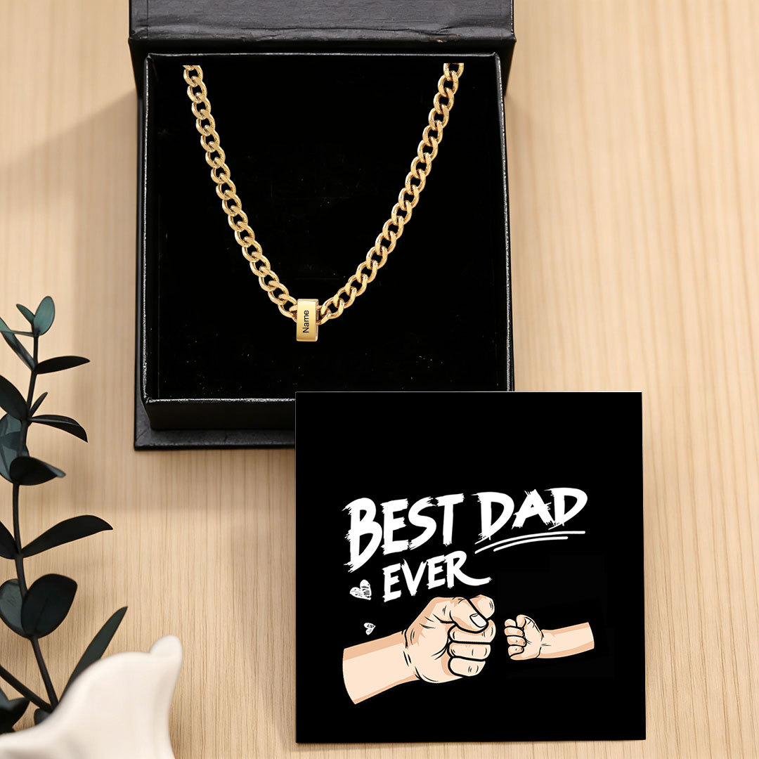 Personalized Mens Cuban Link Chain Necklace with 1–6 Names