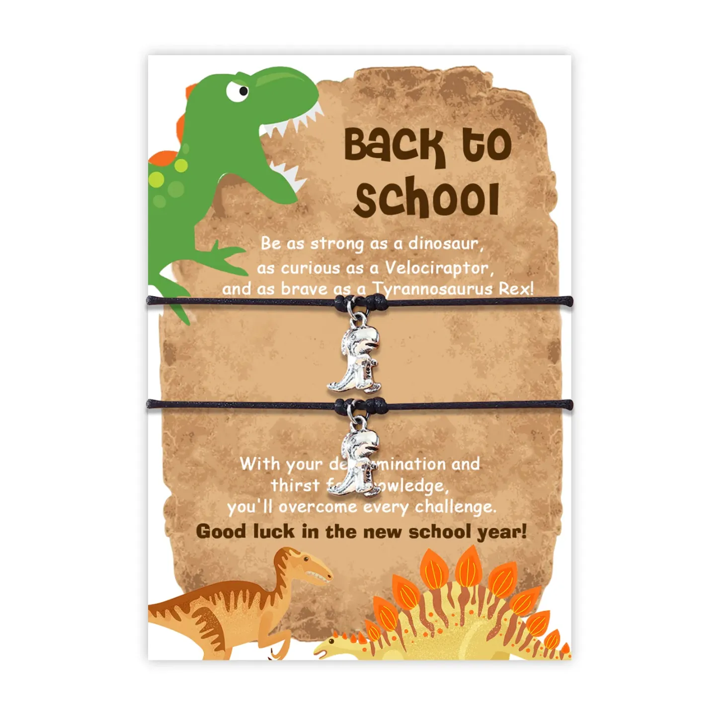 Dinosaur Bracelet Cute Cartoon Dinosaur Beaded Bracelet Adjustable Bac