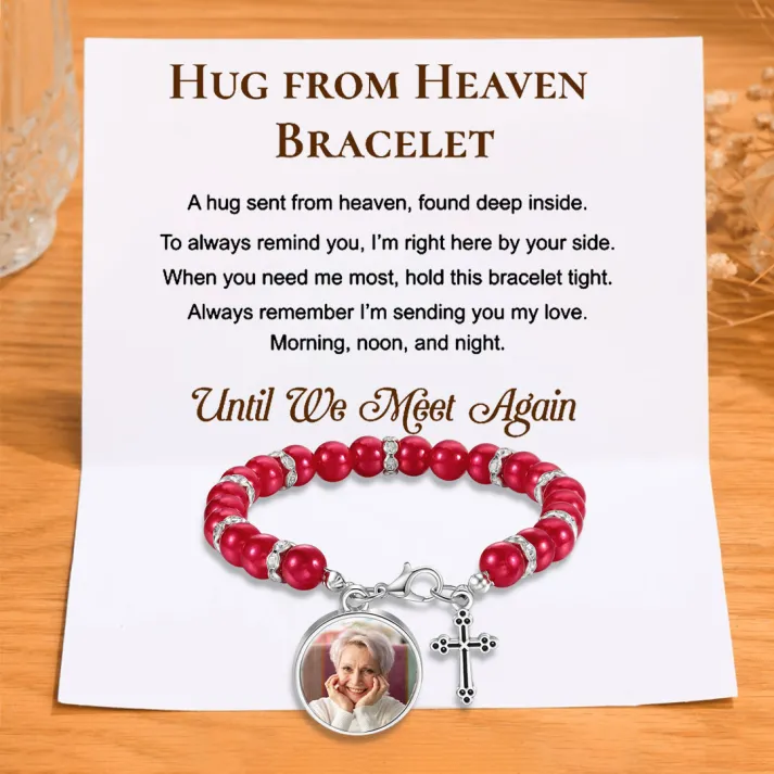 Personalized Rosary Memorial Bracelet Custom with Photo and Cross Pendant | Jessemade