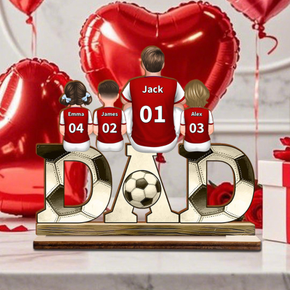 Personalized Wooden Soccer Dad Decor, Gift for Dad - soccer dad ornament, wooden soccer dad decoration 