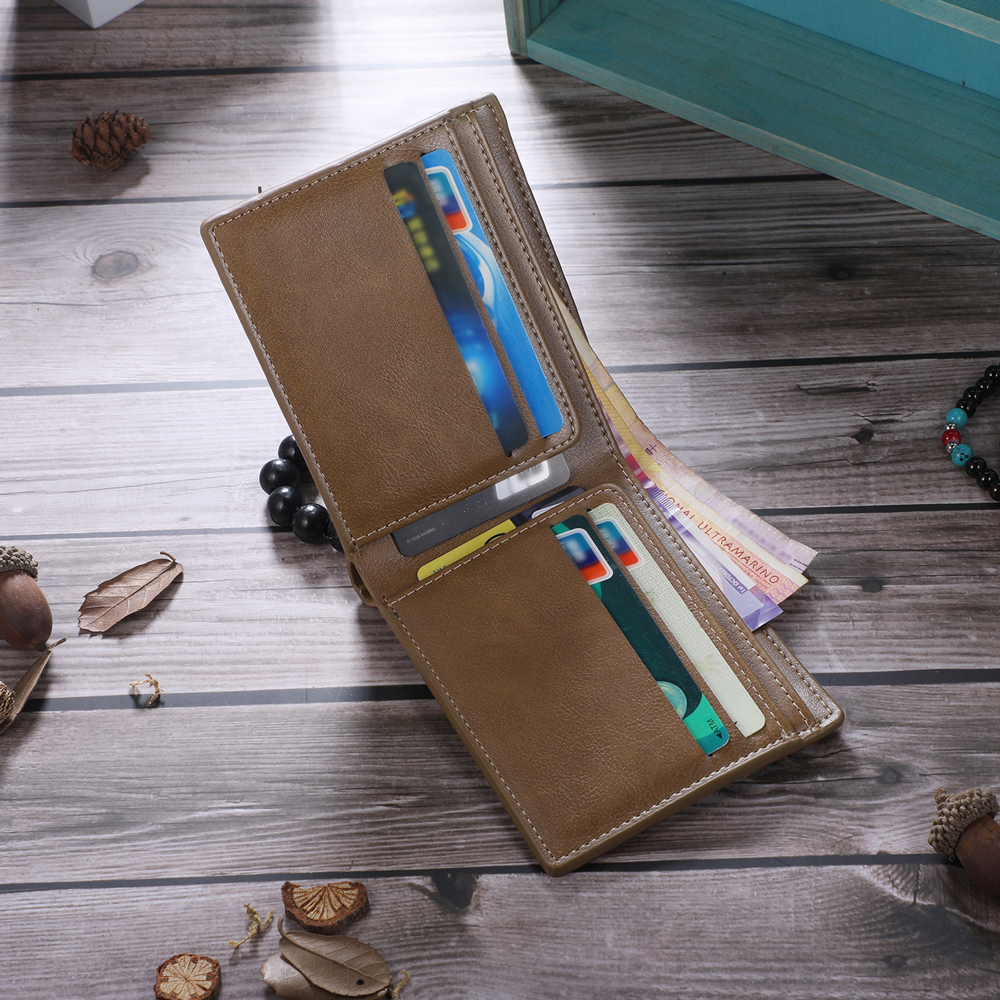 Personalized Leather Mens Wallet Engraved 5 Names Fist Bump Folding Wallet Father's Day Gifts