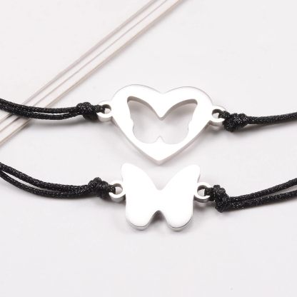 2 Pcs Butterfly Bracelet Set with Gift Card Adjustable Bracelets "You Are Loved"Back to School Gifts for Kids