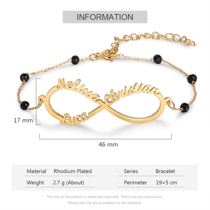 Personalized Infinity Bracelet Custom 3 Names Bracelet Gift For Women | Jessemade