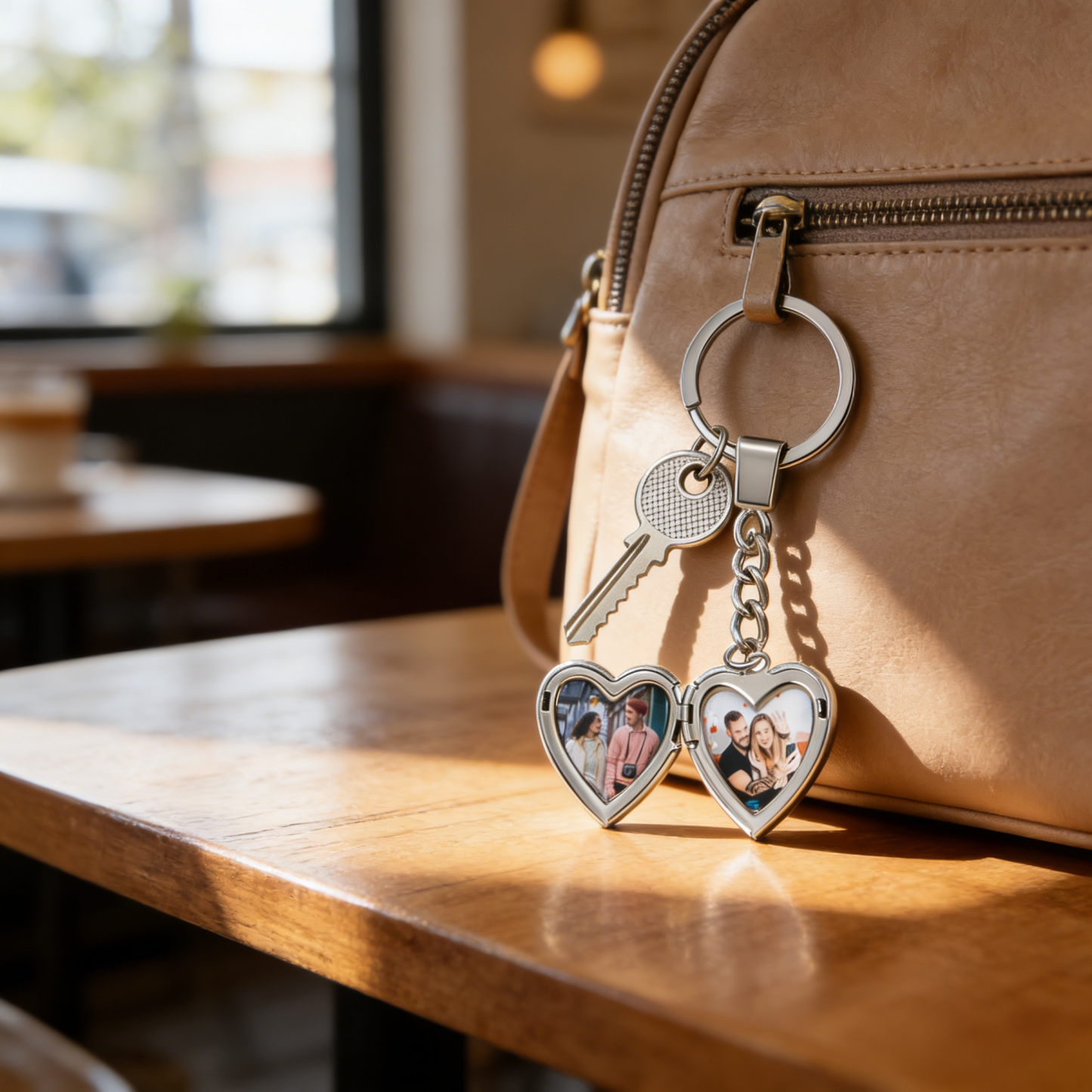 Personalized Photo Keychain Custom 2 Photos Gifts For Him