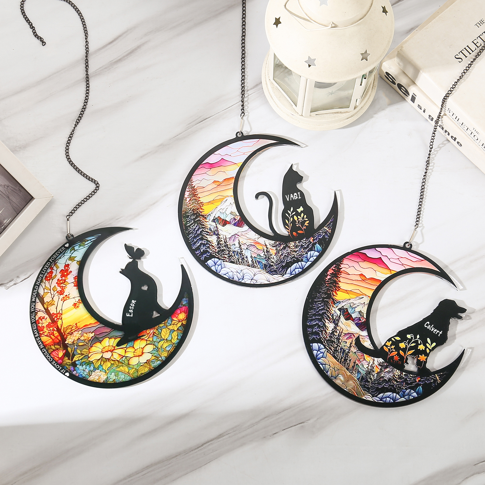 Personalize Bengal Cat Memorial Suncatcher Window Hanging Ornament - Pet Loss Sympathy Gift For Cat Lover