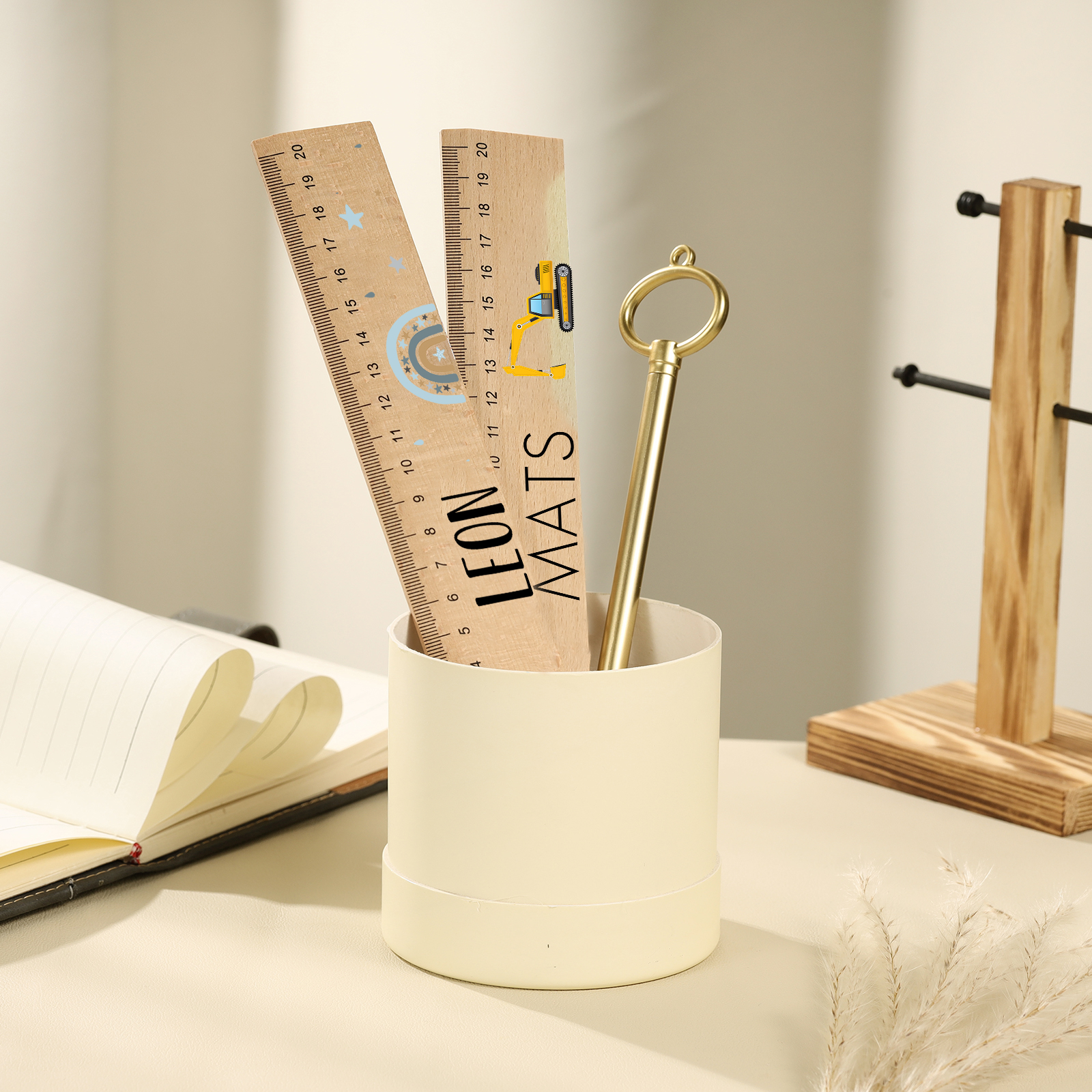 Custom 1 Name Ruler Wooden Ruler Back To School Gift for Boys Girls