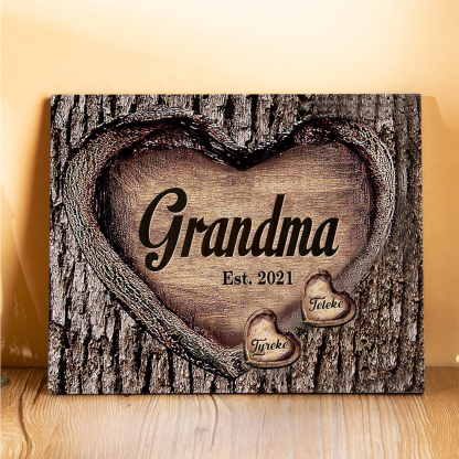 2 Names-Personalized Nana Wooden Ornament Custom Text And Date Home Decoration for Family