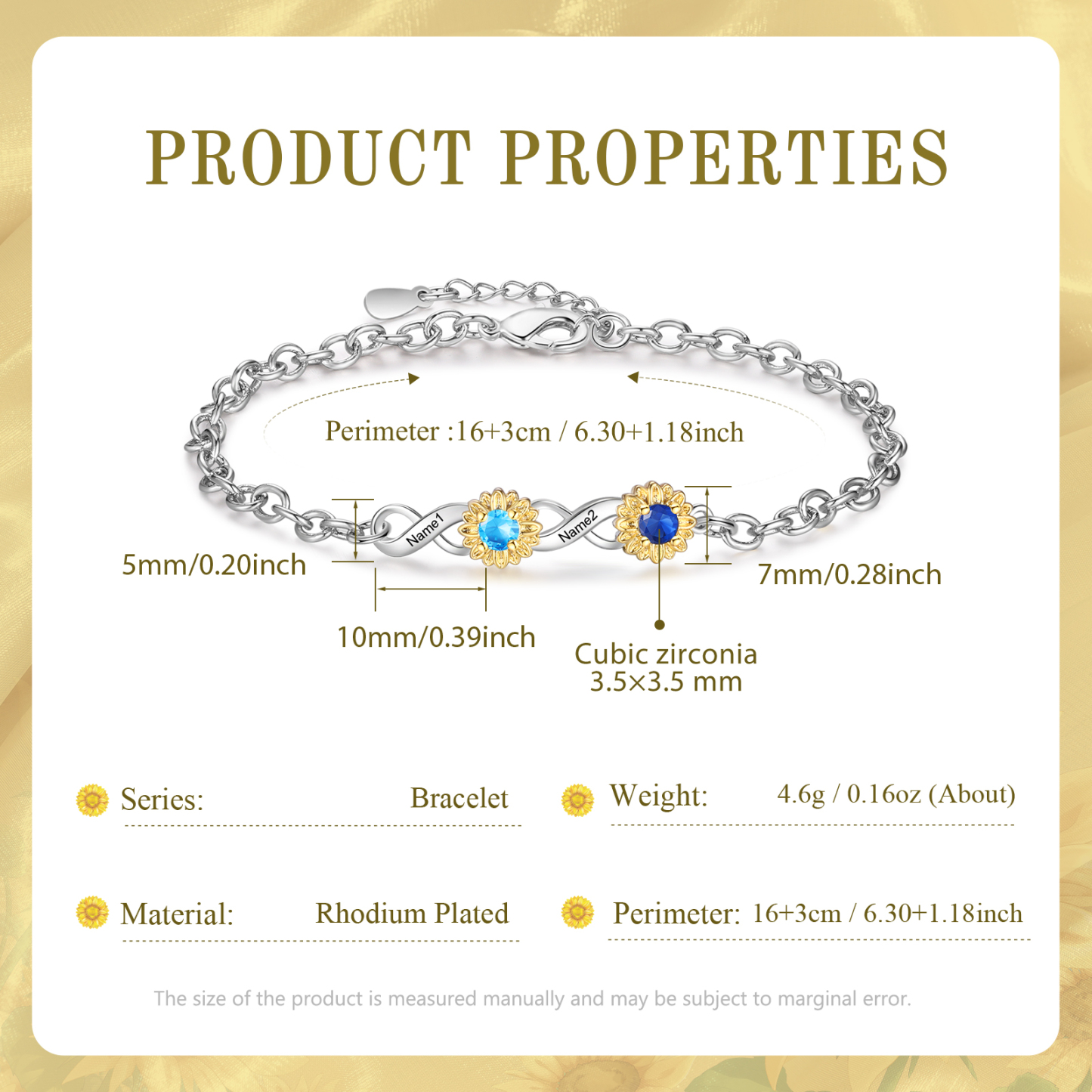 2-4 Birthstones & Names - Personalized Birthstone Beautiful Bracelet Gift for Her