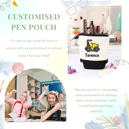 Personalized Name And Truck Pencil Case For Boys And Girls Back To School Gift