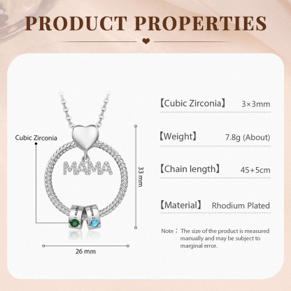 2 Names-Personalized Mom Necklace Set With  Premium Custom Necklace With 2 Birthstones Engraved Names Gift For Mom