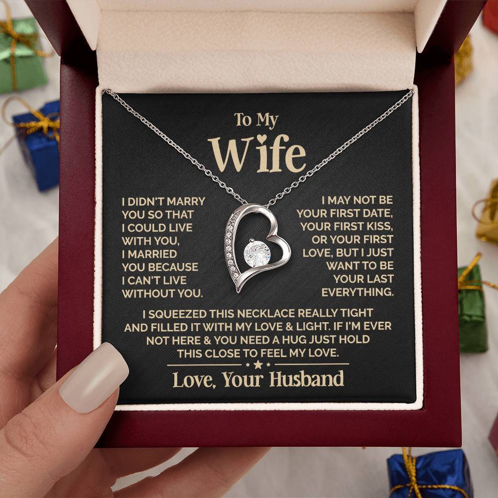 Heart Shaped Women's Necklace with "To My Wife" Message - Valentine’s Day Gifts for Wife | Jessemade