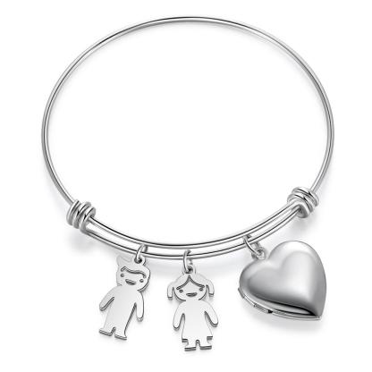 Personalized Heart Photo Locket Bracelet Custom Photo Bracelet Gifts For Mother